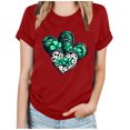 thumbnail image 1 of Camisetas de Manga Corta para las Mujeres de Moda Imprimir Cuello Redondo Camiseta, Mezcla de Poliéster Ligero para Primavera Verano Otoño, 1 of 8