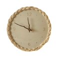 thumbnail image 1 of Reloj de pared silencioso digital redondo de ratán creativo, decoración de pared decorativa, colgante de pared simple (A), 1 of 5
