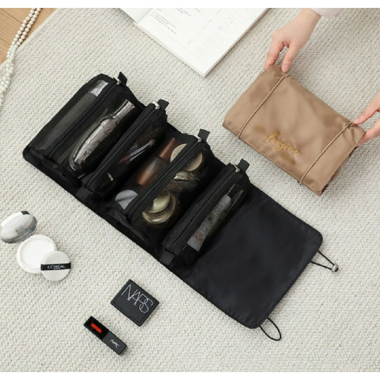 Makeup with Storage Travel for and and Versatile Pouch Foldable - 4-in-1 Set String Bag TIKA Hanging Cosmetic Organizer