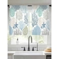 thumbnail image 2 of Coastal Sheer Curtains 54 Inch Length 2 Panels Set for Living Room/Bedroom, Summer Beach Nautical Coral Starfish Semi Curtain Sheers Drapes Rod Pocket Curtains Window Treatment Set 52''x54''x2, 2 of 7