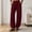 Wine, variant on Women Solid Elastic High Waist Loose Cuffed Jogger Pants, Side Pockets Full Length Casual Sports Loungewear Trousers for Daily Hang-out Khaki XL(XL)