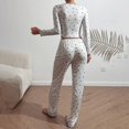 thumbnail image 4 of Women's Long Sleeve Long Pants Pajama Set - Outdoor Wear Suitable Loungewear - Blue Size M, 4 of 5