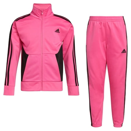 adidas Girls Zip Front Classic Tricot Jacket and Joggers Set, Pulse ...