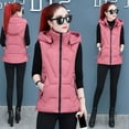 thumbnail image 5 of DHFJKG Women's Classic Padded Vest Cost Solid Color Sleeveless Hooded Zipper Jacket With Pockets Mid-Long Cozy Coats, 5 of 9