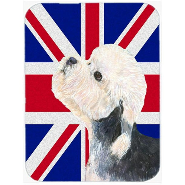 7,75 x 9,25 Po Dandie Dinmont Terrier avec Anglais Union Jack Drapeau Britannique Tapis de Souris & 44; Hot Pad Ou un Sous-Vêtement