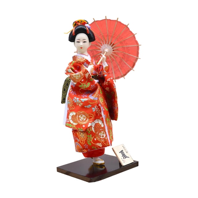 Estatua de escritorio de muñeca geisha, kimono japonés de 12 pulgadas, figura artesanal tradicional, Estilo G