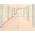 thumbnail image 2 of Winold Reiss 24x19 Black Ornate Framed Double Matted Museum Art Print Titled: (Interior Design Drawings for Unidentified Rooms.) (Sketch for Hallway Colored Green and Purple (1910), 2 of 5