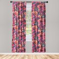 thumbnail image 3 of Ambesonne Floral Curtains, Flowers Garden Botanical, Pair of 28"x63", Dark Coral Indigo and Quartz, 3 of 5