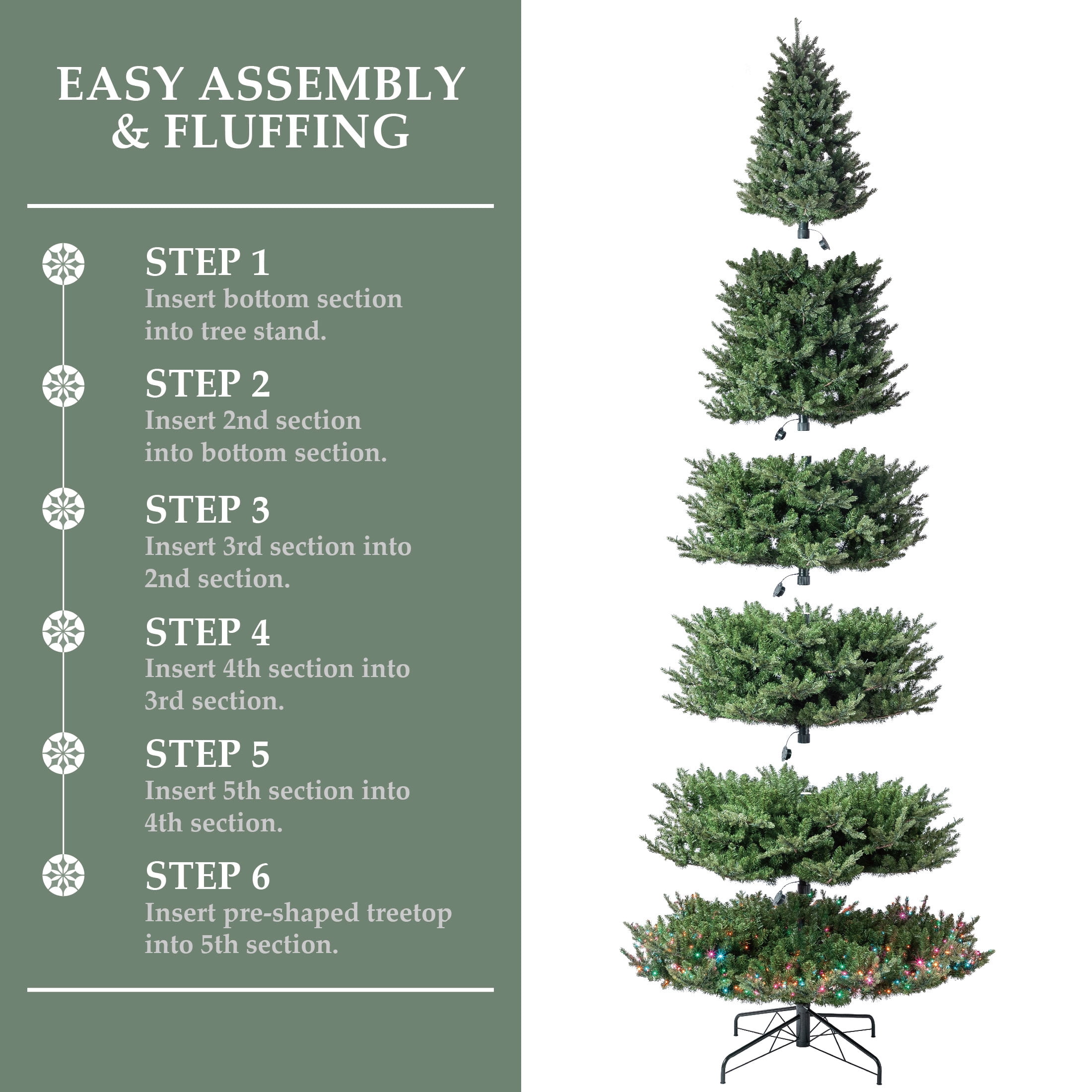 My Texas House 12' Pre-Lit Grand Spruce Green Artificial Christmas Tree with LumaDazzle Color-Changing Twinkle LED Lights, Quick Set, and Stand