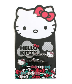 Vintage Hello Kitty Kawaii Pink Plastic Hair Clips Slides crocodile Clips 