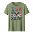thumbnail image 5 of Women's 2026 USA Soccer Graphic Tee Vintage Eagle Flag Print Round Neck Short Sleeve Top for US Canada Mexico Tournament Fan, 5 of 5