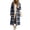 Blue, variant on Womens Plaid Long Overcoats, Hooded Long Sleeve Wool Blend Peacoat Calf Length Winter Fall Jackets (L, Red)