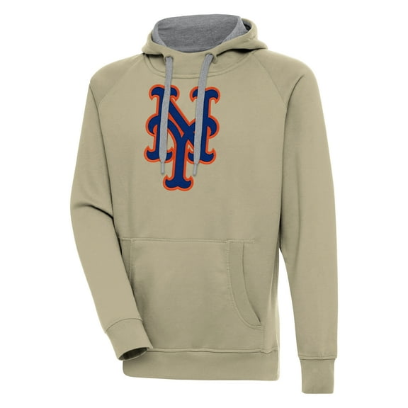 Men's Antigua  Khaki New York Mets Victory Pullover Hoodie