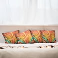 thumbnail image 3 of Ambesonne Orange Throw Pillow Cover 4 Pack, Rainbow with Diamonds, 20", Orange Red, 3 of 6