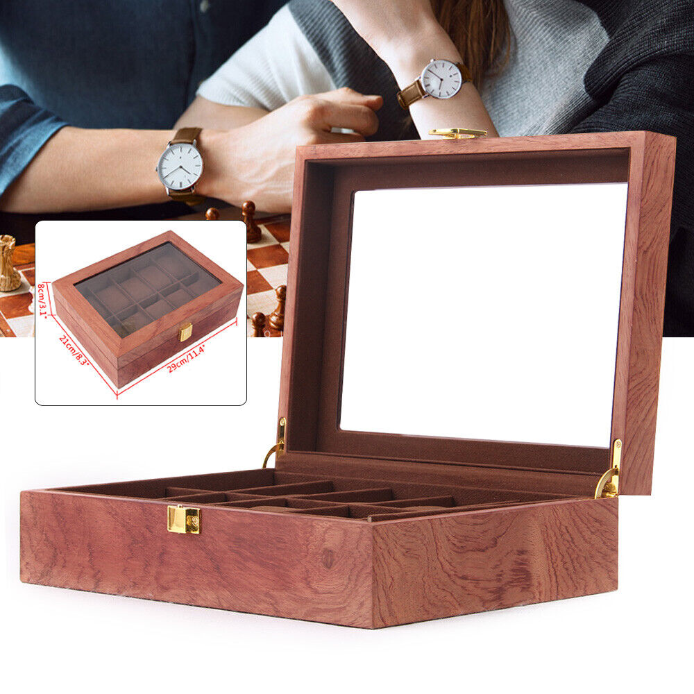 6/10/12 Slots Watch Box Watch Case Watch Display Case Storage Organizer Wooden Display Box Holder Jewelry Storage Organizer Jewelry Box
