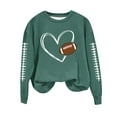 thumbnail image 4 of TFEOQRY Women's Crew Neck Sweatshirt Football Heart Graphic Long Sleeve Casual Pullover Fall Game Day Top Green, 4 of 4