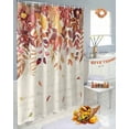 thumbnail image 6 of Fall Brown Eucalyptus Leaves Shower Curtains for Bathroom, Fallen Leaves Flower Vintage Beige Letter Waterproof Fabric Shower Curtain for Bathroom Bathtub Decoration, Machine Washable, 36"x72", 6 of 9