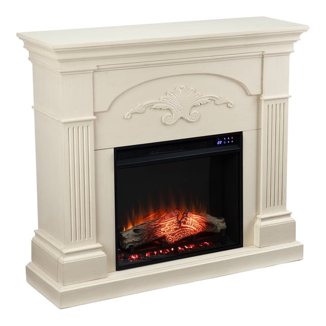 SEI Furniture Sicilian Touch Screen Electric Fireplace in Ivory