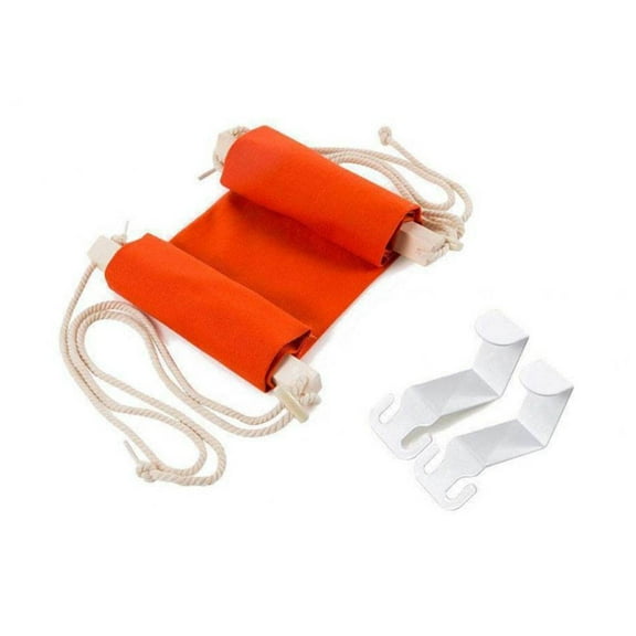 FELTECHELECTR Under Desk Leg Rest Hammock Orange Polyester Reduce Swelling 1Set