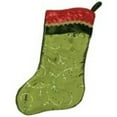 thumbnail image 2 of Northlight 20" Red and Green Leaf with Wavy Sequined Cuff Christmas Stocking, 2 of 2