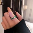 thumbnail image 3 of Gold Electroplated Zircon Ring With Man Made Diamond Crystal Copper Adjustable Korean Style Geometric LookGlow, 3 of 5