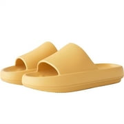 Women's Feather recovery pillow cloud Comfort slides sandal (Yellow, 40-41)