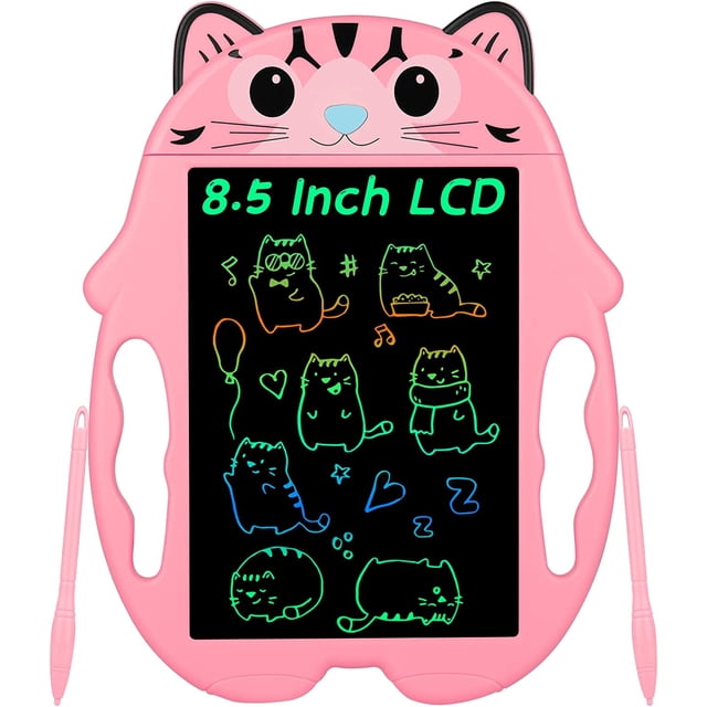 Tableta de escritura LCD colorida, tableta gráfica, tableta de dibujo de 9 pulgadas para niños (rosa, 26,5 x 21,5 x 1,5 cm), tablero de escritura borrable portátil, tablero de dibujo digital para ni