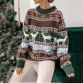 thumbnail image 1 of Jersey holgado de Navidad para mujer, suéter de alce, Tops informales de manga larga, jersey cálido, 1 of 4