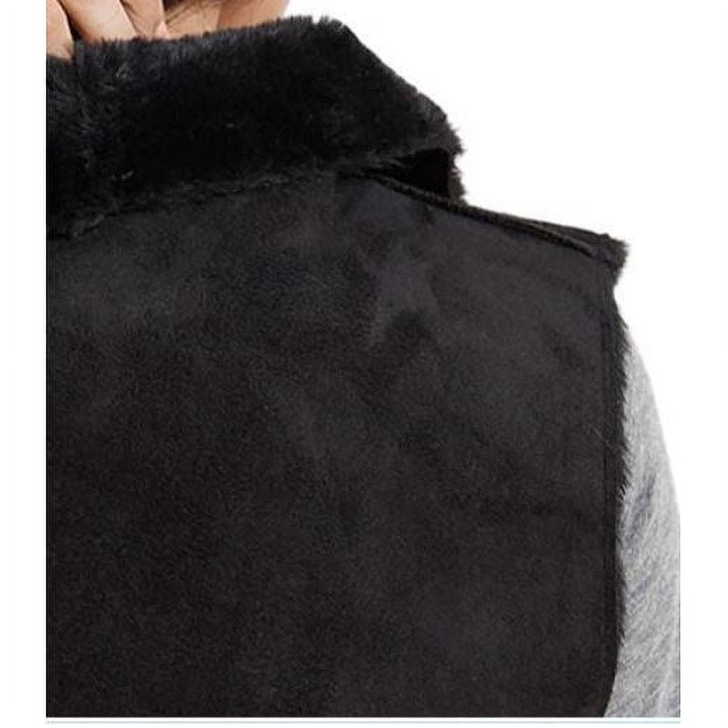 Masseys Women's Reversible Faux Fur & Faux Suede Vest in Black - L