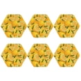 thumbnail image 2 of Disketp Yellow Limes Funny Coasters,6 Pcs Leather Coasters With Holder, Perfect Housewarming Hostess Gifts,Protect Furniture From Water Marks Scratch And Damage, 2 of 9