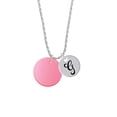 thumbnail image 2 of Delight Jewelry Acrylic 1" Disc Red Imitation Pearl Silvertone Script Initial Disc - G - Charm Necklace, 20"+3", 2 of 4