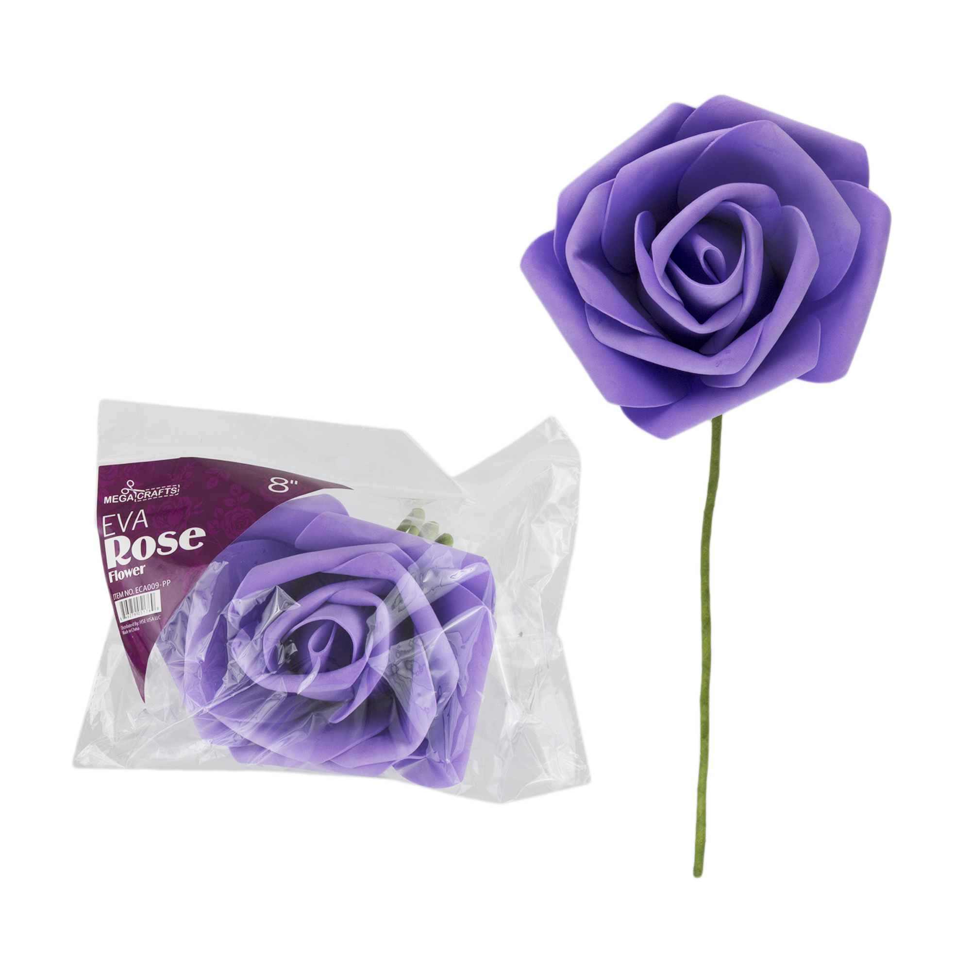 Mega Crafts 8" Soft Touch Artificial Foam Flowers Solid Color