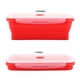 thumbnail image 3 of Fiambrera Bento de silicona rectangular de 1200 ml, plegable, apta para microondas (roja), 3 of 14