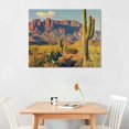 thumbnail image 2 of Shiartex Superstition Mountains Sunset Wall Art Arizona Western Desert Cactus Paintings Canvas Art Saguaros Landscape on Canvas for Living Room 16x12in, 2 of 6