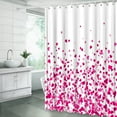 thumbnail image 2 of Heart Shower Curtain Valentine''s Day Falling Red Heart Colorful Romantic Sweet Couple Fabric Bathroom Decor Curtain with Hooks,Magenta, 2 of 6