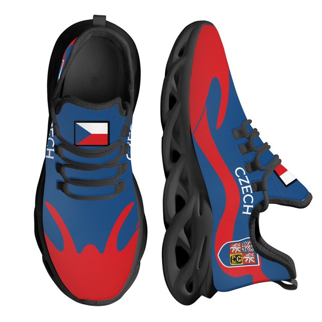 Zapatos de plataforma a prueba de golpes con estampado del emblema nacional checo, ligeros y con diseño de bandera nacional para exteriores.