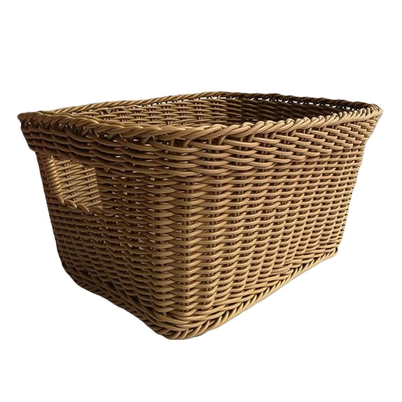OUNONA 1 Pc Wicker Laundry Basket Coffee Rattan Woven Technology Dirty Clothes Storage Bedroom