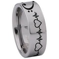 thumbnail image 3 of Bass Clef Heart Heartbeat Tungsten Carbide Ring, 3 of 9
