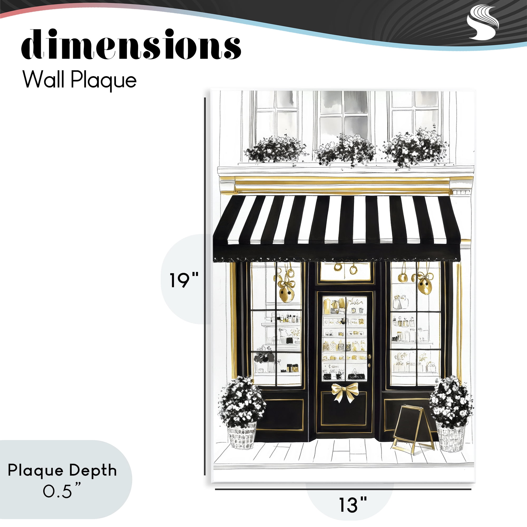 Stupell Industries Paris Storefront Window Display Wall Plaque Art, design by Petal Prints Design
