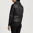thumbnail image 4 of Luis Women's Leather Belted Jackets, Zip Up Motorcycle Short Moto Biker Outwear Fitted Slim Coat X-Small, 4 of 6