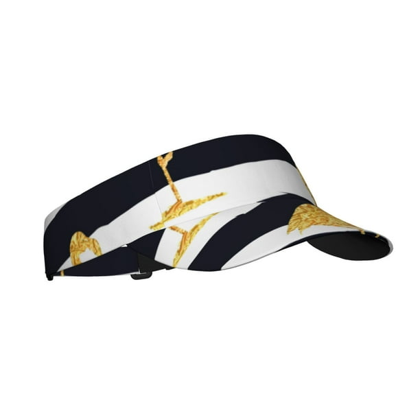 Fotbe Gold Flamingo Visera Deportiva con Diseño, Gorra Abierta Ajustable de Algodón para Mujer y Hombre