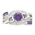 thumbnail image 1 of Anillo de corazón púrpura Cuatro anillo de bodas Anillo de dedo índice de gama alta joyería de la mano, 1 of 7