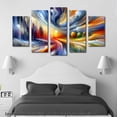 thumbnail image 3 of Cuadro decorativo para Sala, Comedor y Recamara, Abstracto Paisaje Natural, Río, Atardecer, minimalista, moderno, elegante, juego de 5 piezas, 3 of 5