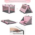 thumbnail image 3 of Petsfit 39.5inch Collapsible Dog Crate , Adjustable Fabric Cover by Spiral Iron Pipe, Chew Proof Strengthen Sewing Collapsible Dog Crate 3 Door Design,Pink, 3 of 9