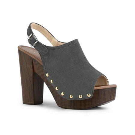 

Allegra K Women s Slingback Platform Chunky Heel Sandals