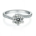 thumbnail image 3 of 1Carat Round Cut Moissanite Engagement Ring (D Color, VVS1 Clarity), 3 of 4