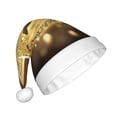 thumbnail image 2 of Fuzoiu Golden Glitter And Light Print Santa Hat Christmas Hat for Adults,Santa Hats with Pompom, Unisex Xmas Holiday Hat for Christmas New Year Festive Party Supplies, 2 of 6