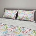 thumbnail image 2 of Dragonfly Comforter & Sham Bedding Set, Insects Winged Freedom Colorful Animal Illustration, 3 pcs Duvet Set Microfiber Filling Quilt, 5 Sizes, Multicolor, by Ambesonne, 2 of 4