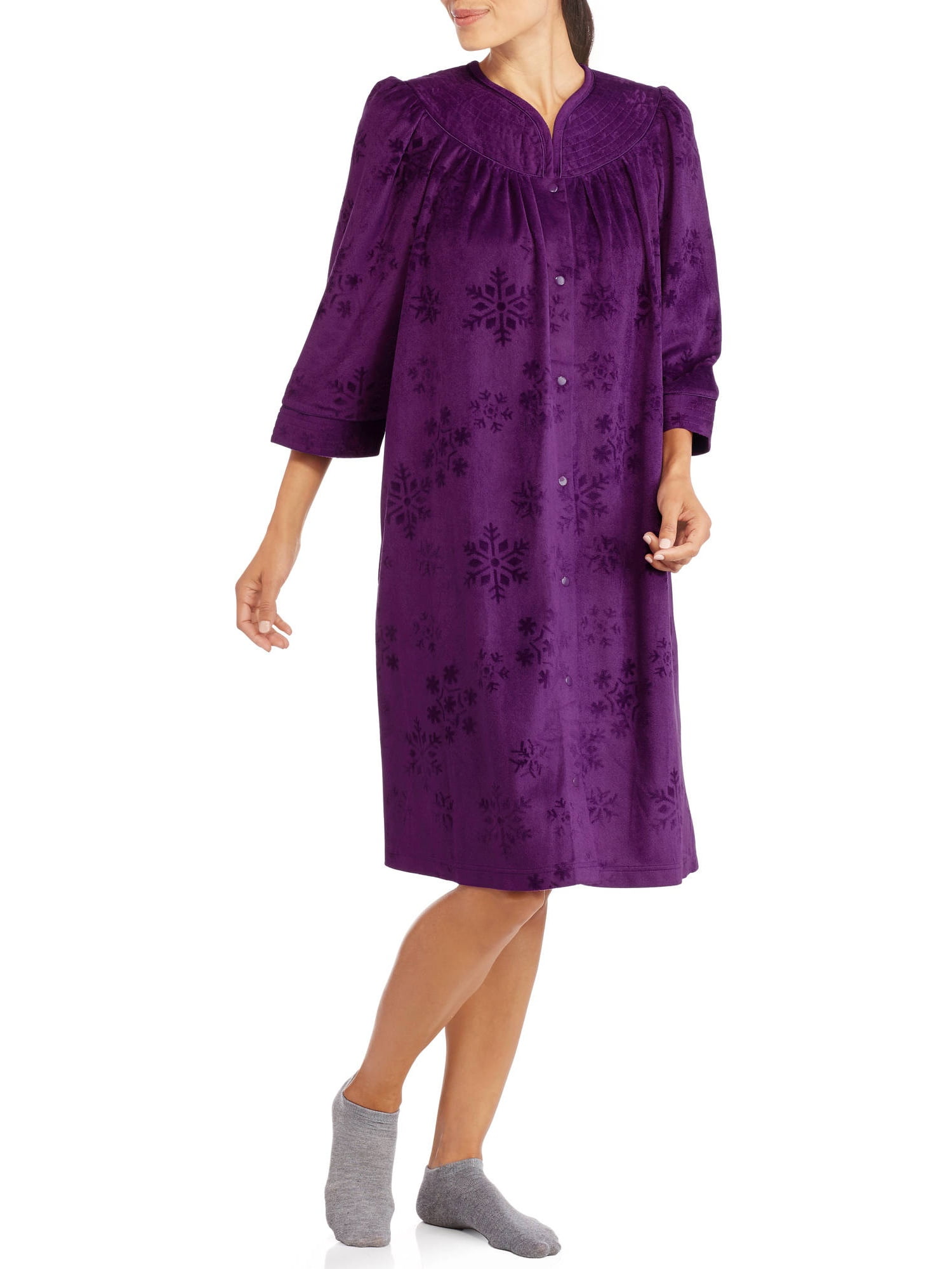 Women's Embossed Snap Front Breakfast Robe (Sizes S-4X) - Walmart.com