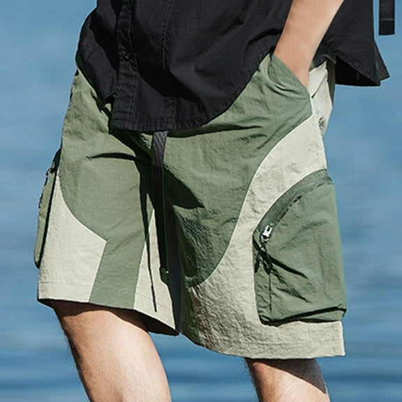 Fnnxeal Mens Summer Cargo Shorts, Casual Shorts for Men Relaxed Fit Outdoor with Pockets Big and Tall Shorts Army Green Carpenter Pants 3XL